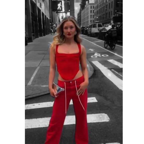 Miaou Tops - Miaou Red Campbell Corset Celeb Hollywood LA Malibu New York XS